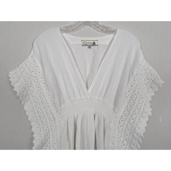 SEASPICE White resort Wear‎ White peruvian cotton Swimwear coverup size small - Picture 3 of 9